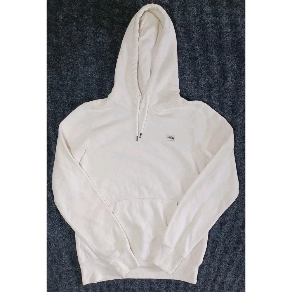 The North Face Mens XS Long Sleeve Cream Hoodie Jacket Sweater